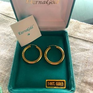 Beautiful 14k gold Eterna hoops